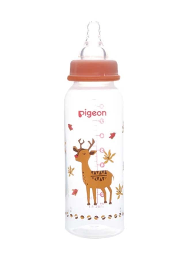 Pack Of 1 Peristaltic Nipple Slim Neck Animal Decorated Baby Feeding Bottle 240 ML - Assorted