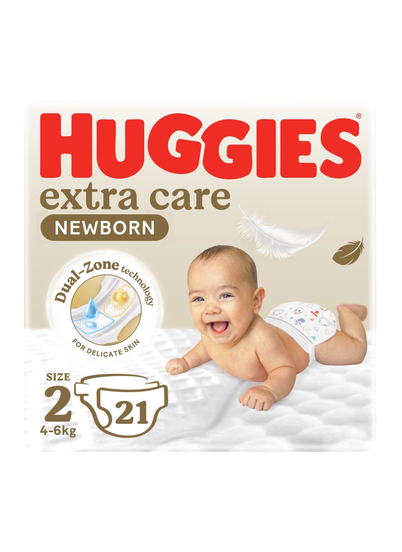 Extra Care Newborn, Size 2, 4 -7  kg, Carry Pack, 21 Diapers