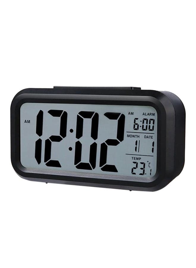 LED Digital Electronic Alarm Clock With Calendar And Thermometer Black