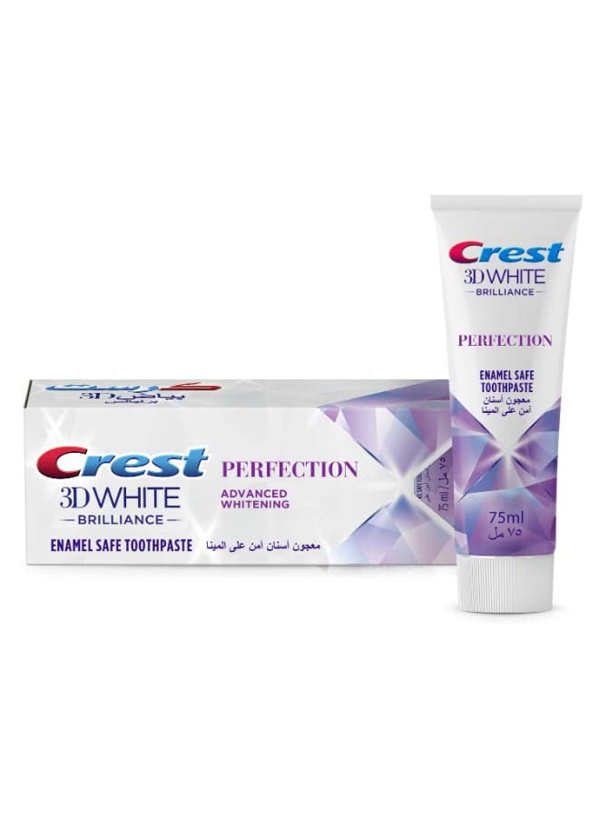 White Brilliance Perfection Whitening Toothpaste, Safe On Enamel White 75ml