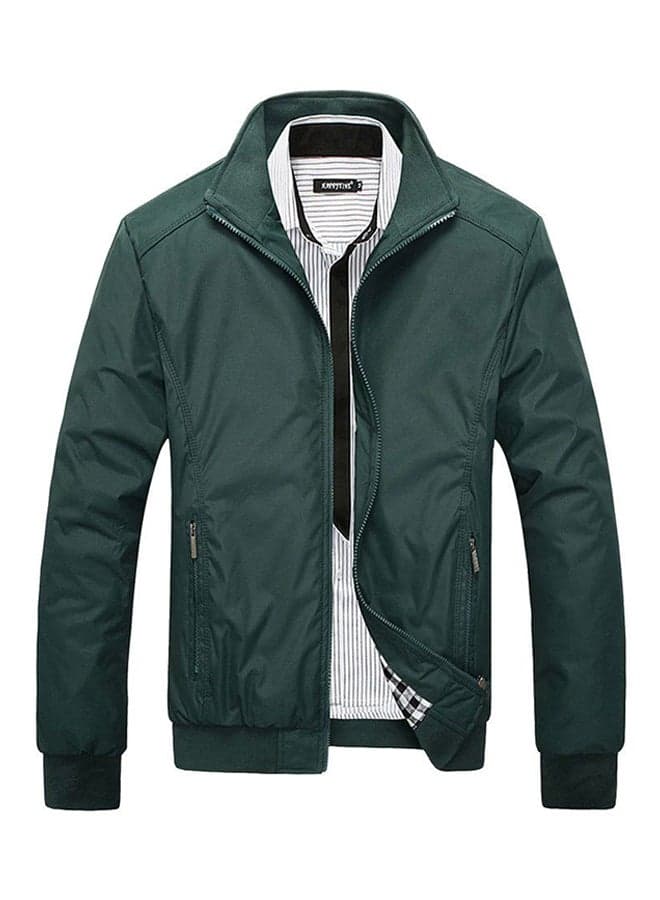 Spring Autumn Business Style Slim Jacket Green