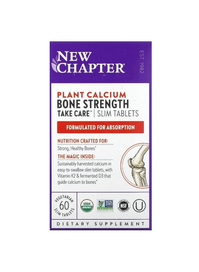 Plant Calcium, Bone Strength, Take Care, 60 Vegetarian Slim Tablets