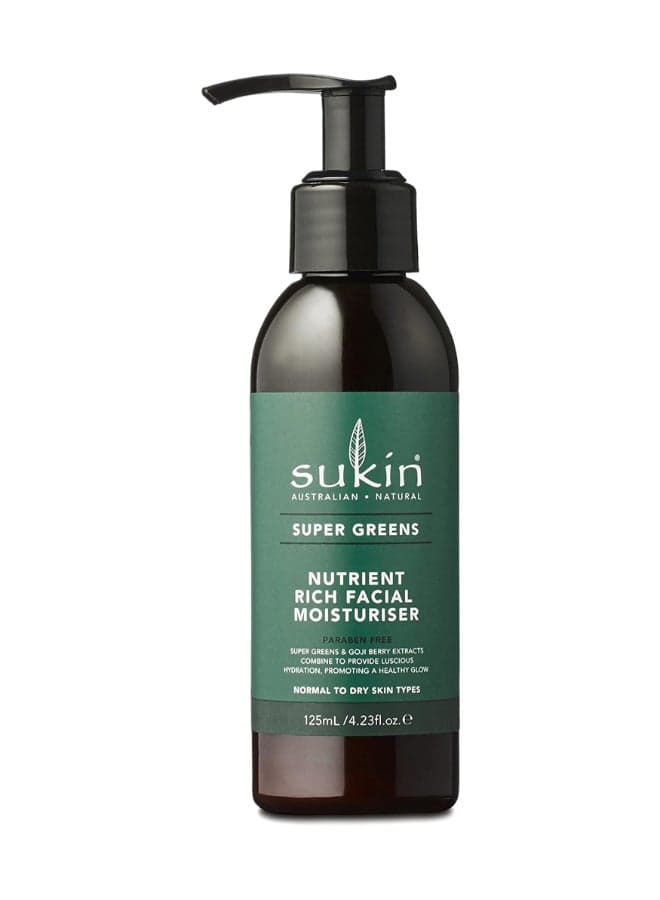 Sukin Super Greens Nutrient Rich Facial Moisturizer, Infused With Green & Goji Berry Extracts 125ml