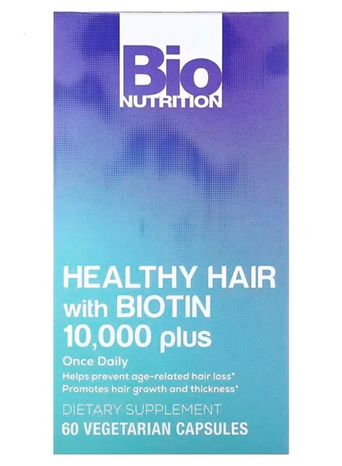 Healthy Hair With Biotin 10000 Plus Once Daily Dietary Supplement 60 Vegetarian Capsules