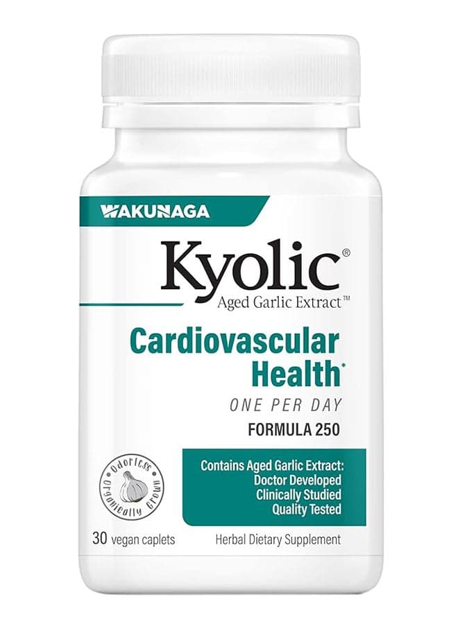 Aged Garlic Extract, One Per Day, Cardiovascular Health, 30 Vegan Caplets