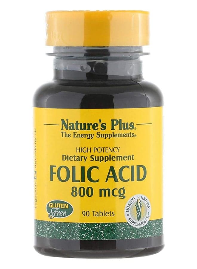 Folic Acid 800 Mcg High Potency Gluten Free 90 Tablets