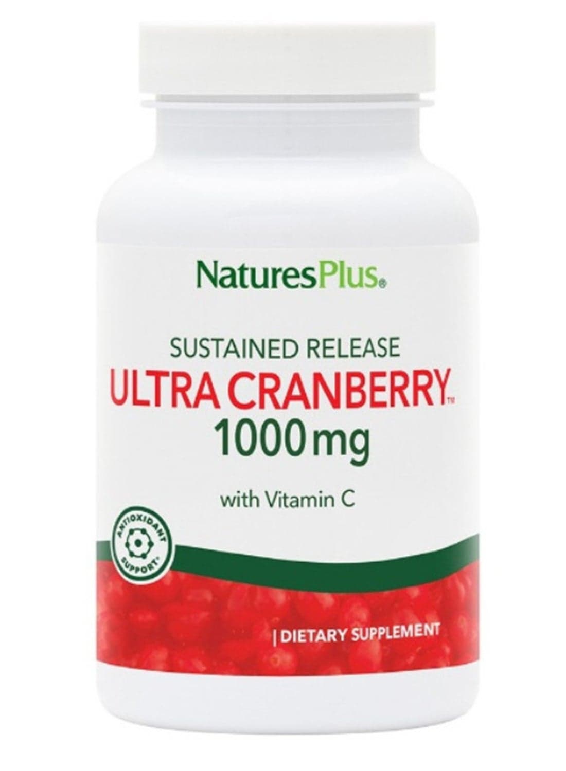 Sustained Release Utlra Cranberry 1000Mg Infused With Vitamin C Dietary Supplement Antioxidant Support 60 Tablets