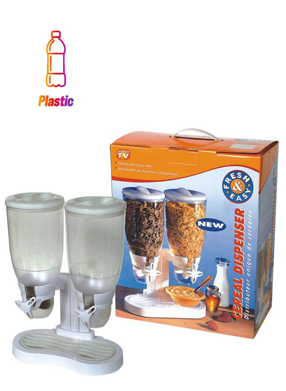 Cereal Dispenser Clear/White