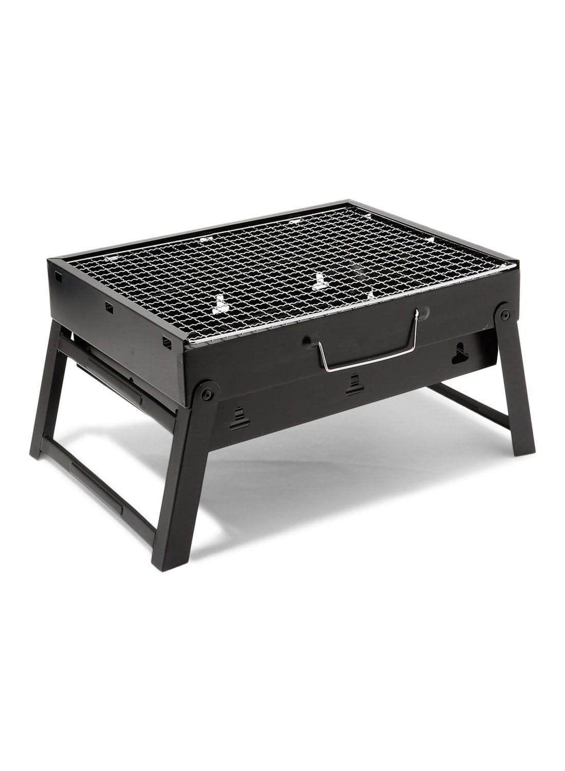 Portable Barbeque Charcoal Grill Black/Silver 440x308x70mm