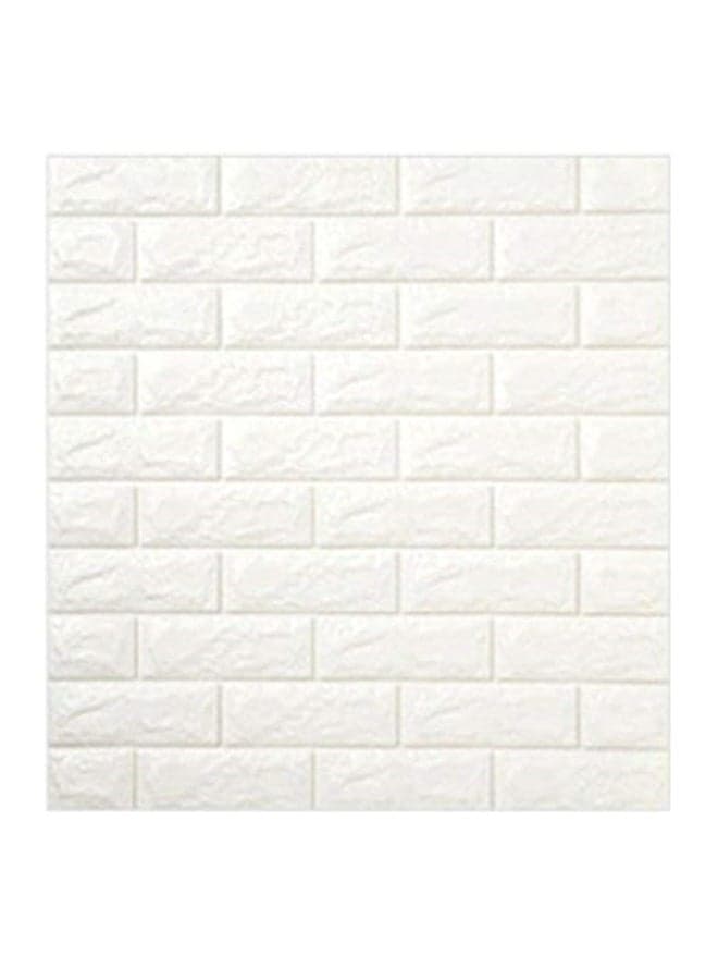 10-Piece 3D Foam Bricks Wallpaper Set White