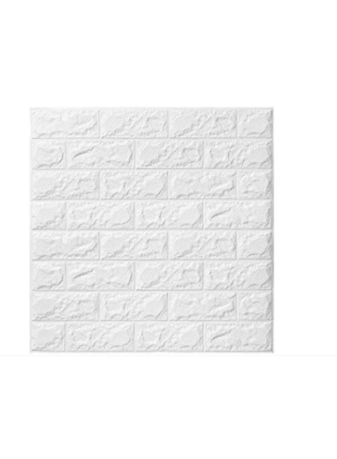 1-Piece 3D Foam Bricks Wallpaper Set White 77x70cm