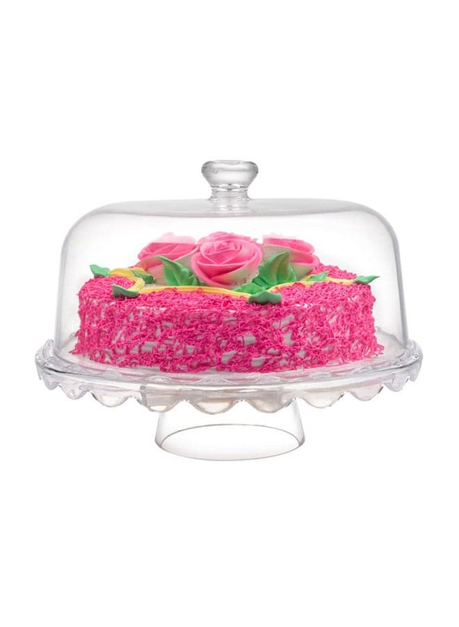 Round Acrylic Cake Stand Clear 31x31x16cm