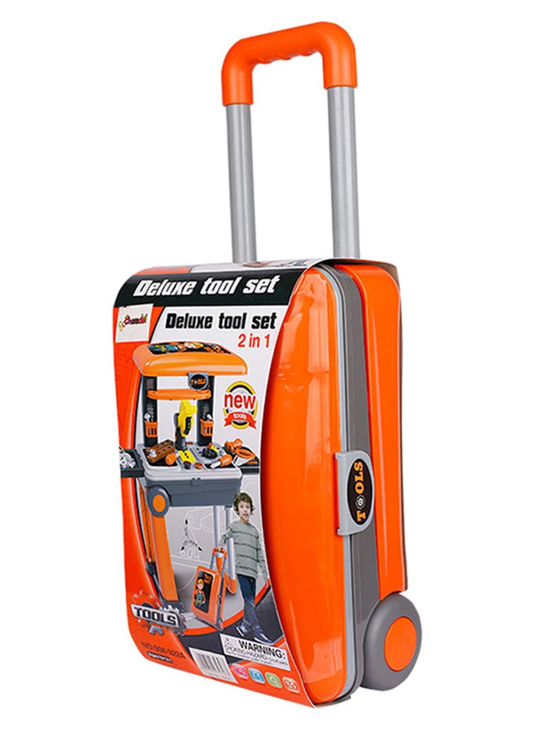 2-In-1 Exceptional Quality Deluxe Trolley Playset For Kids, Orange/Grey/Black 15.40x9.60x5.30inch
