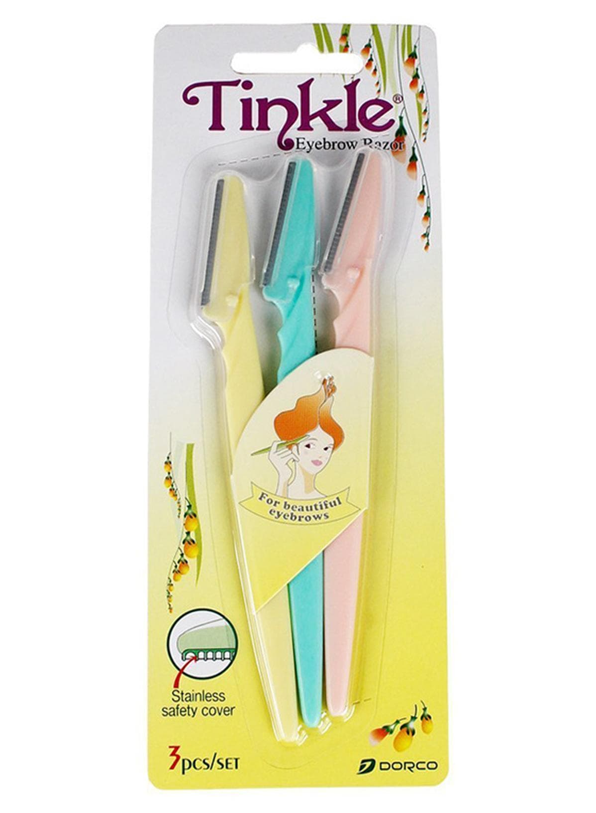 3-Piece Eyebrow Sharpener Yellow/Pink/Green
