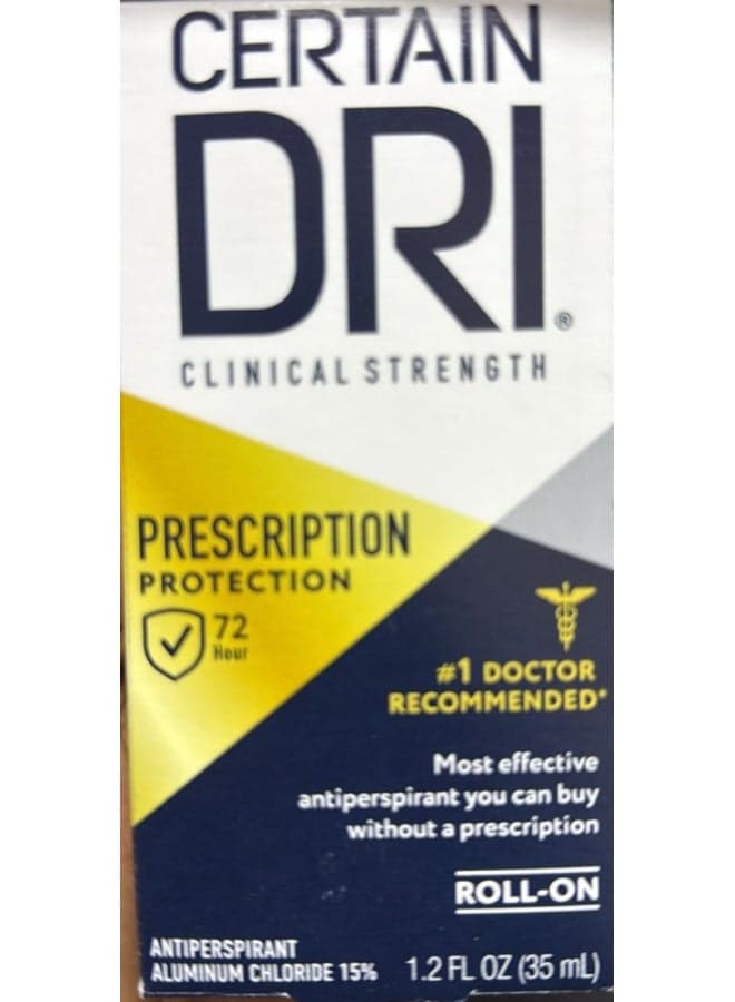 Prescription Strength Clinical Antiperspirant Roll On 35Ml Packaging May Vary