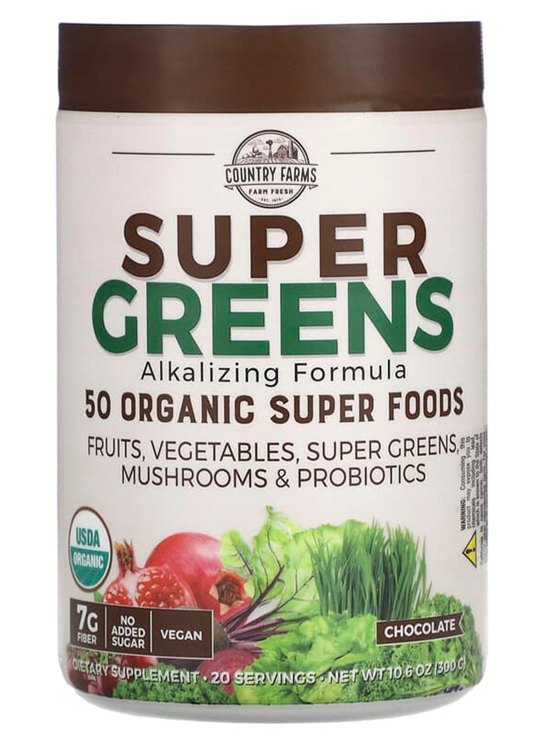 Super Greens Drink Mix - Delicious Chocolate 10.6 oz