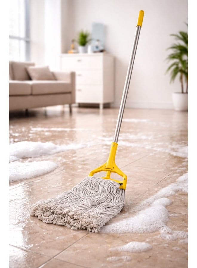 Floor Cleaning Mop White/Yellow/Silver