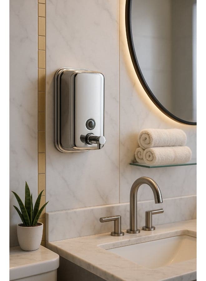 Wall Mounted Liquid Soap Dispenser Silver 800ml