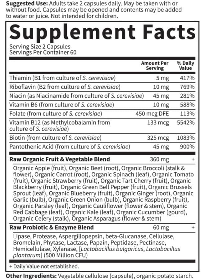 Vitamin Code Raw B-Complex 120 Vegan Capsules