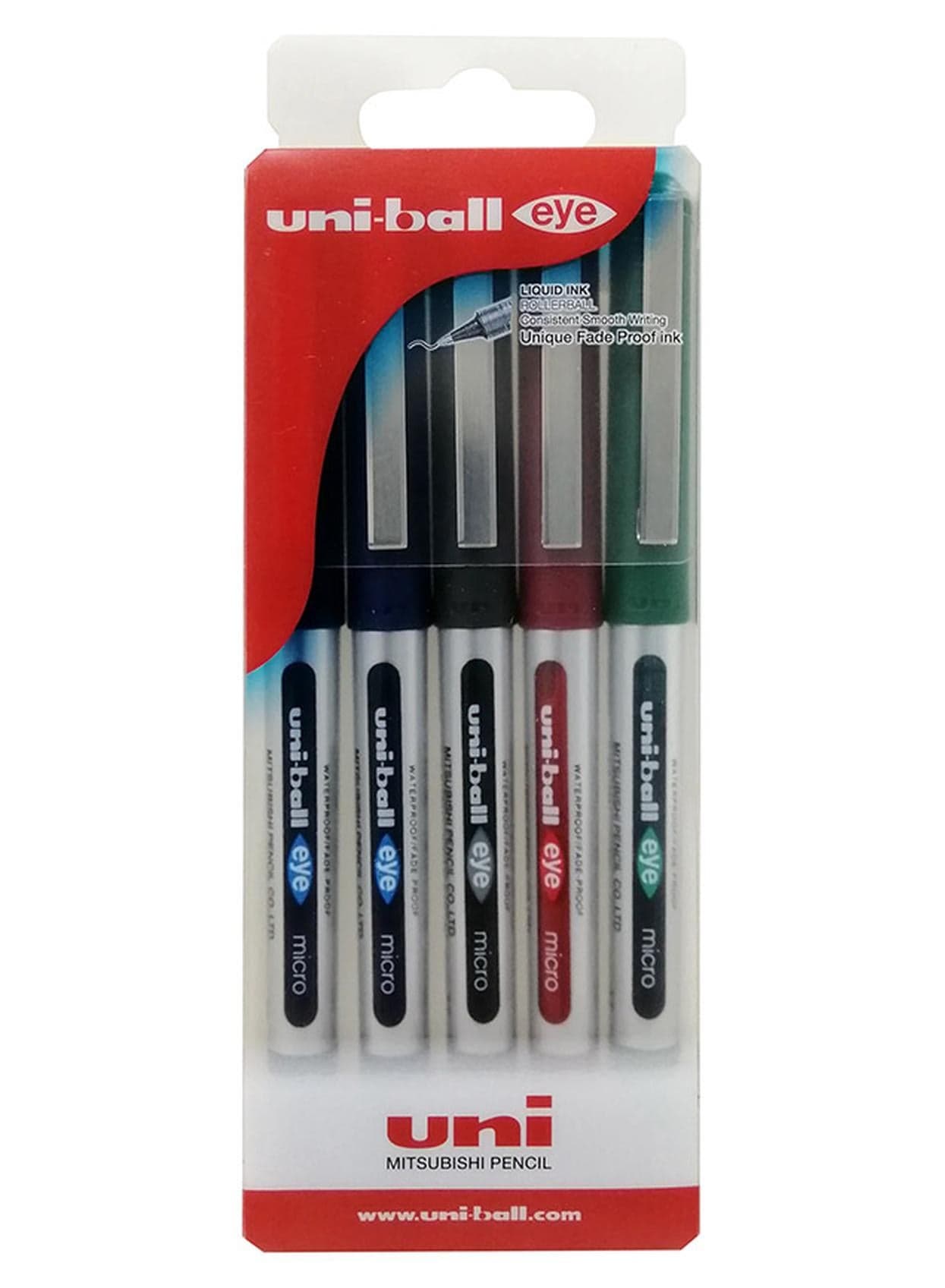 5-Piece Eye Micro Roller Pen Set Multicolour