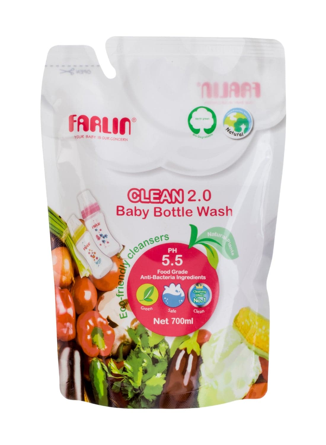 Baby Bottle Wash Refill Pack 700ml – Plant Based Natural, Safe And Non-Toxic with Neutral PH Cleaner for Bottles, Pacifiers And Accessories