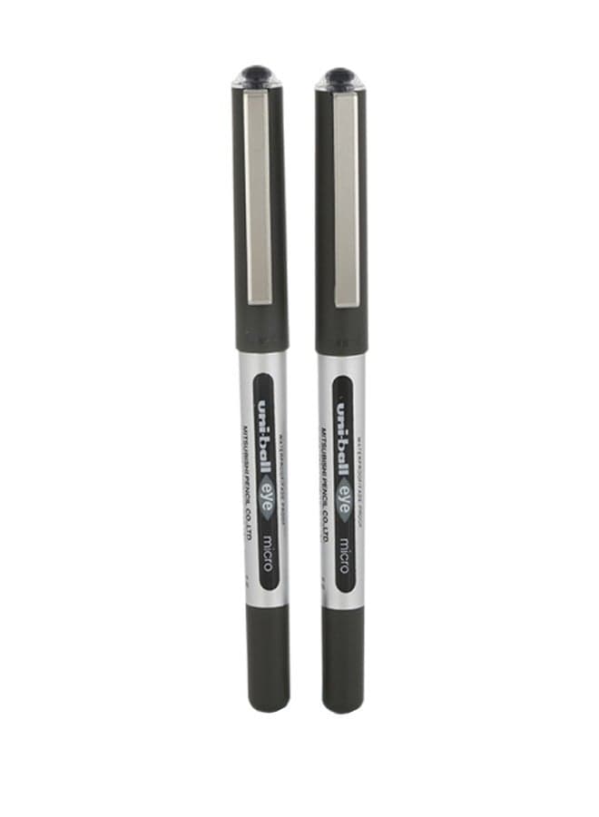 UB-150 Eye Roller Ball Pens Set 0.5 mm Black/Silver