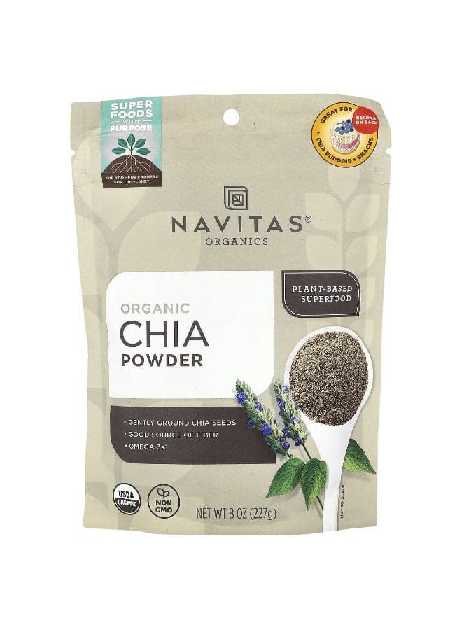 Organic Chia Powder Plant-Based Superfood 8 Oz