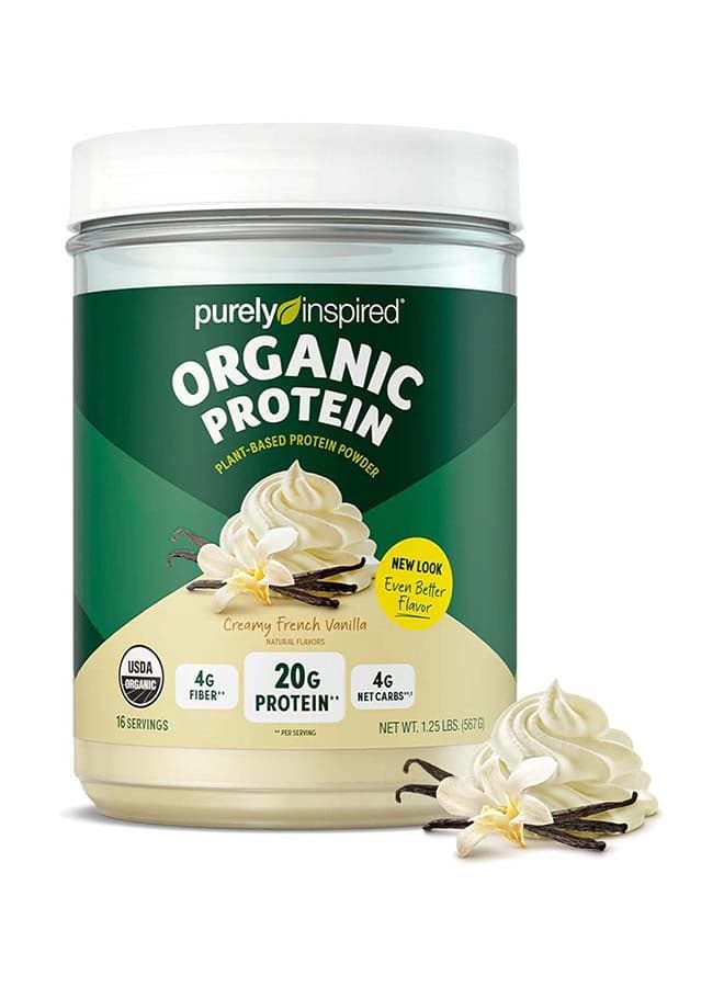 Organic Plant-Based Protein Powder, Creamy French Vanilla, 1.25 Lbs