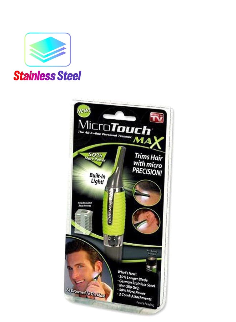 Built-In Light Hair Trimmer Green/Grey
