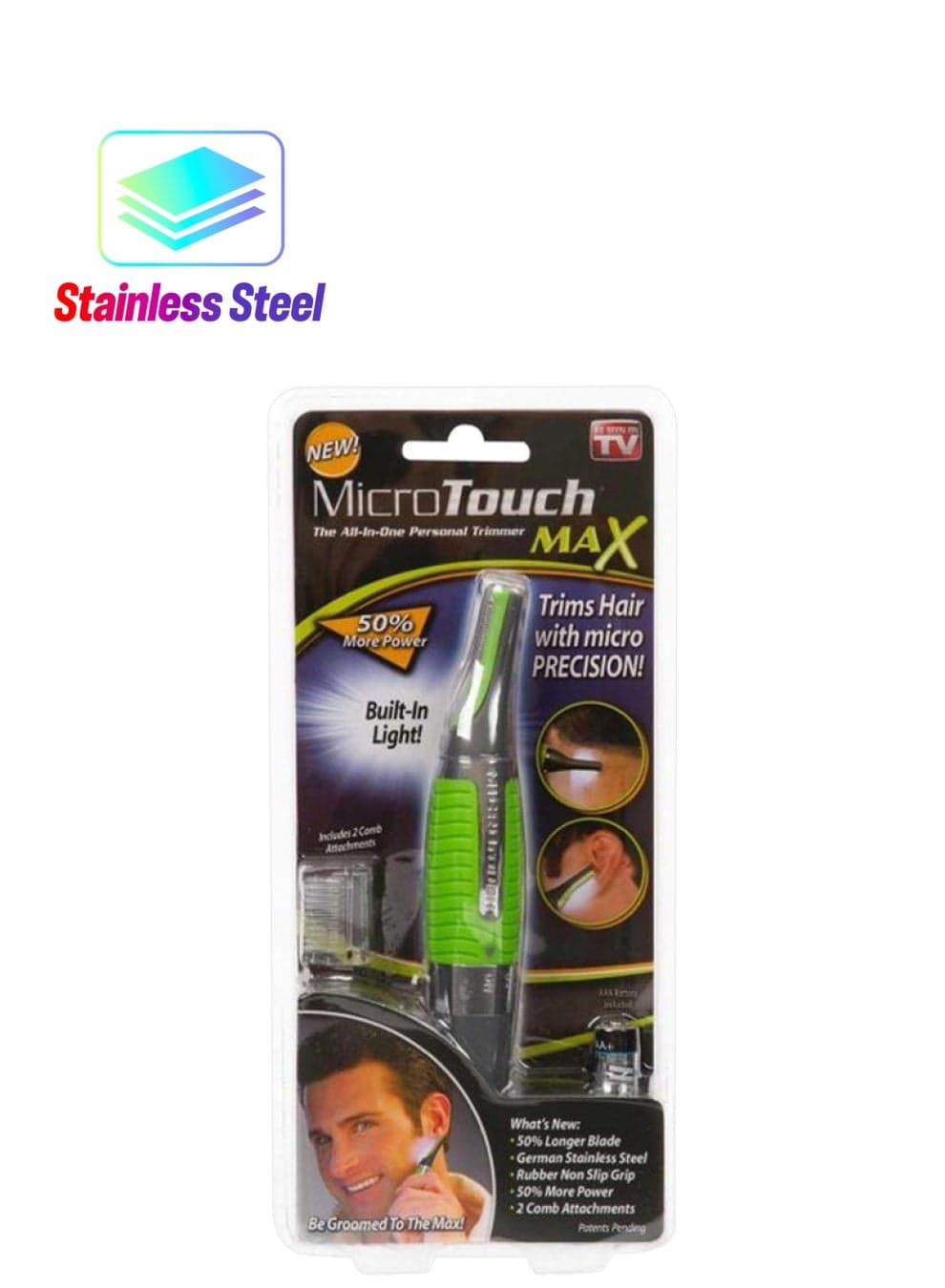 Personal Hair Trimmer With LED Light Green/Silver/Black