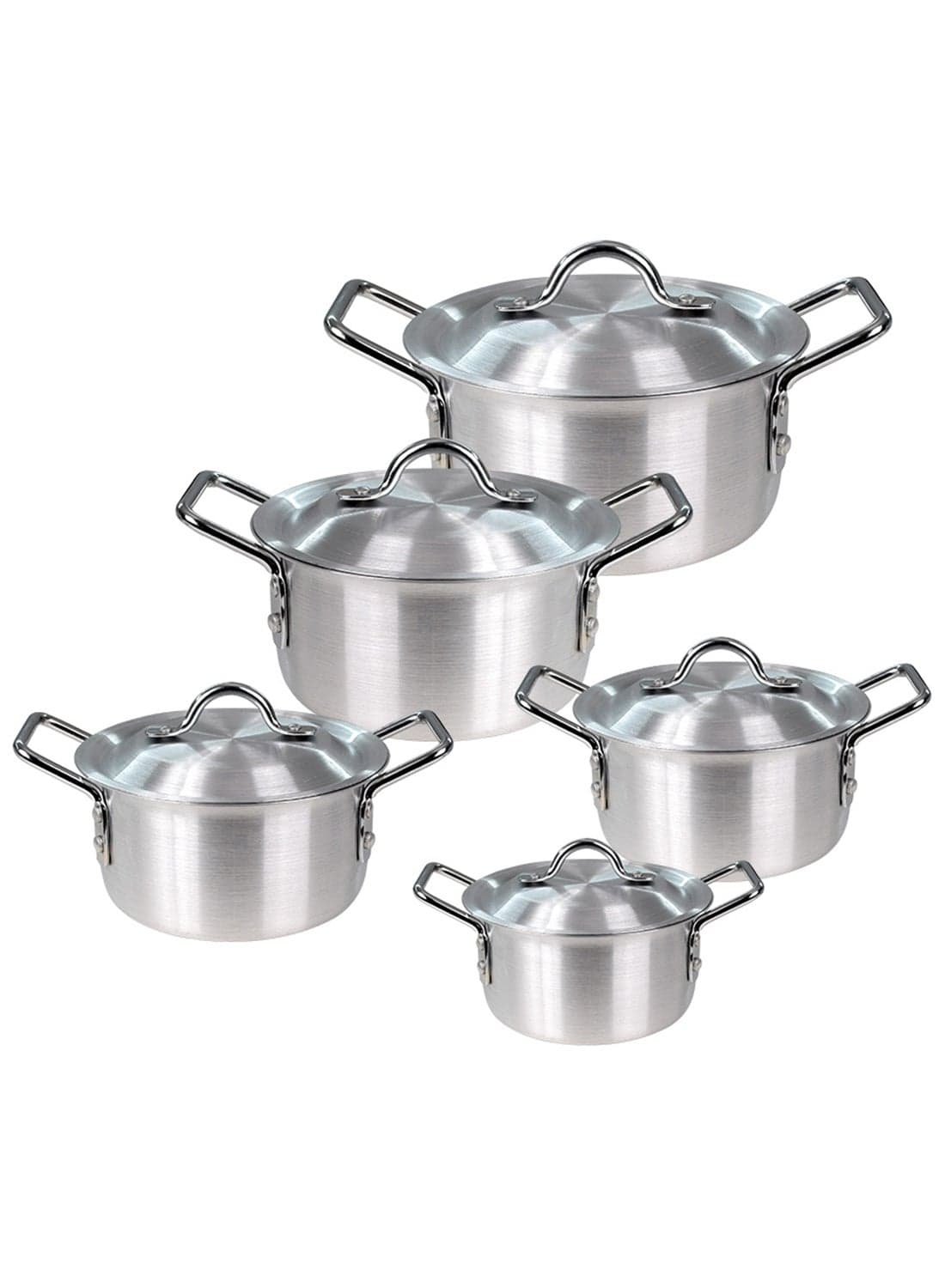 10-Piece Aluminium Cookware Set Silver