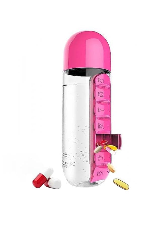 Portable Water Bottle With Medicine Organizer