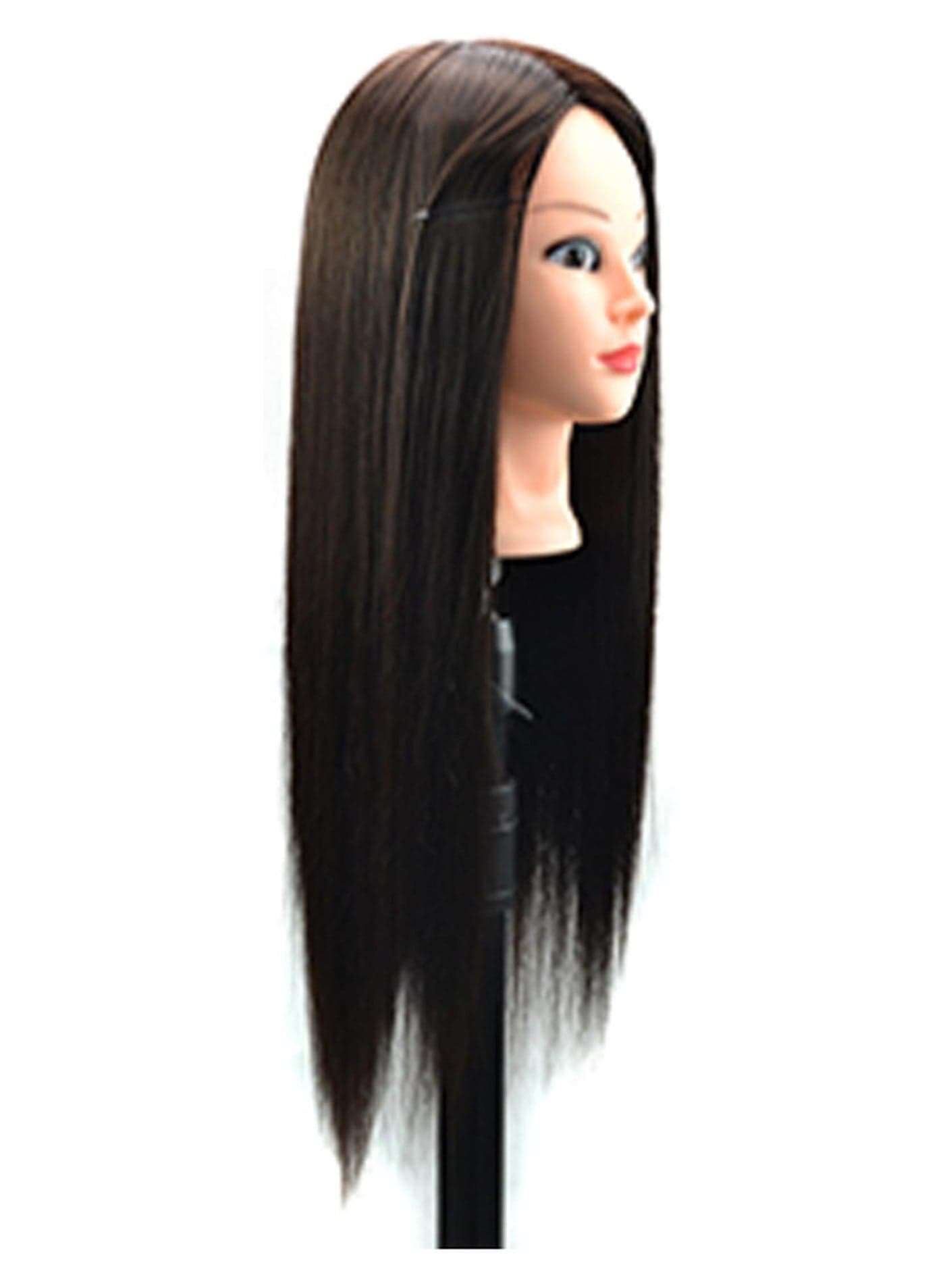 Practice Training Head Mannequin Hair Wig Black 28x20x12cm
