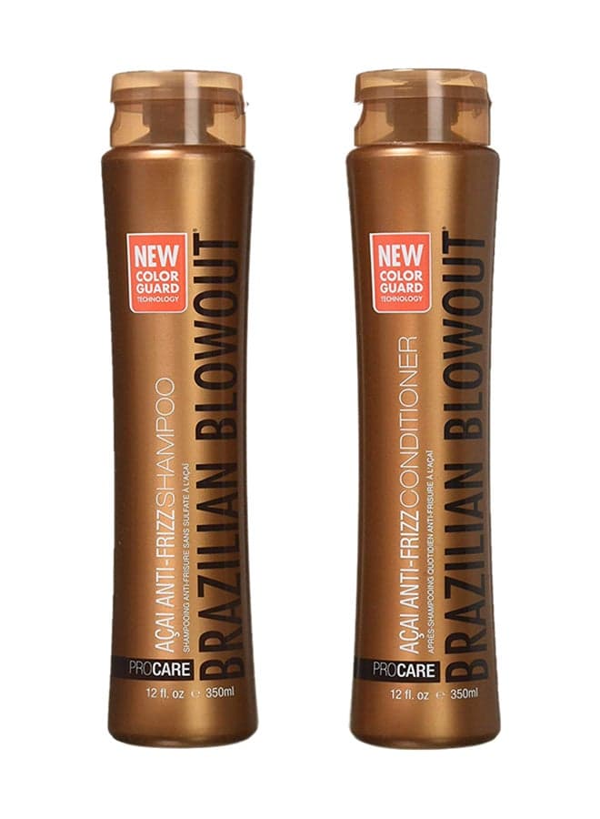 2-Piece Anti-Frizz Shampoo And Conditioner Set 350ml