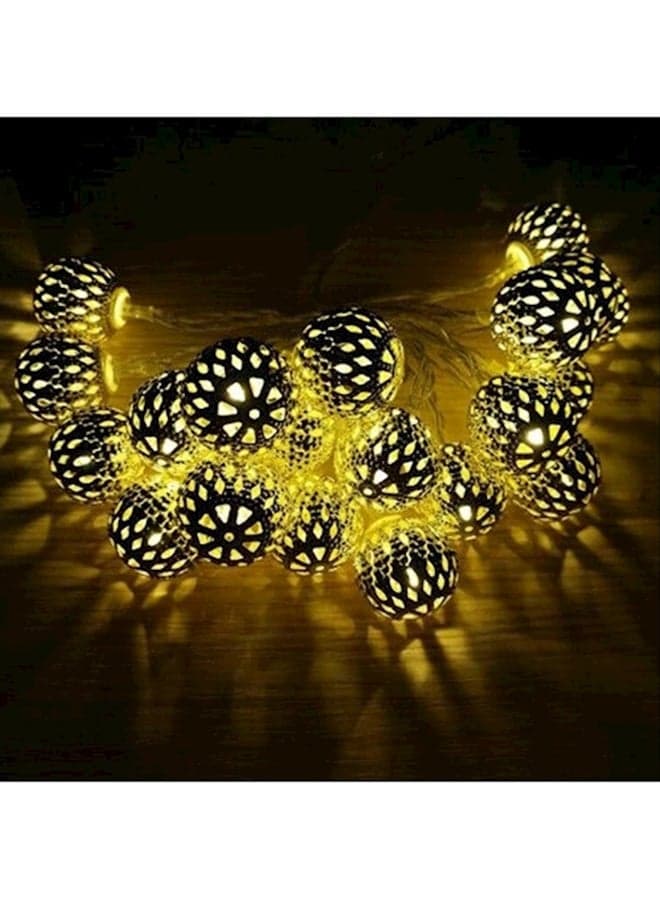 20 LED Moroccan Globe String Lights ( Color may vary ) Yellow