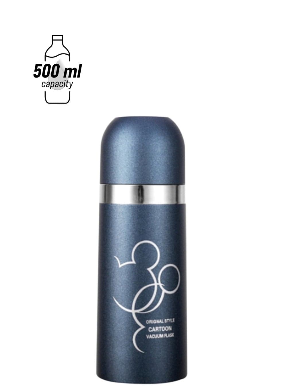 Thermal Insulated Vacuum Water Bottle Dark Blue/Silver/White 6.6x6.6x24.8cm