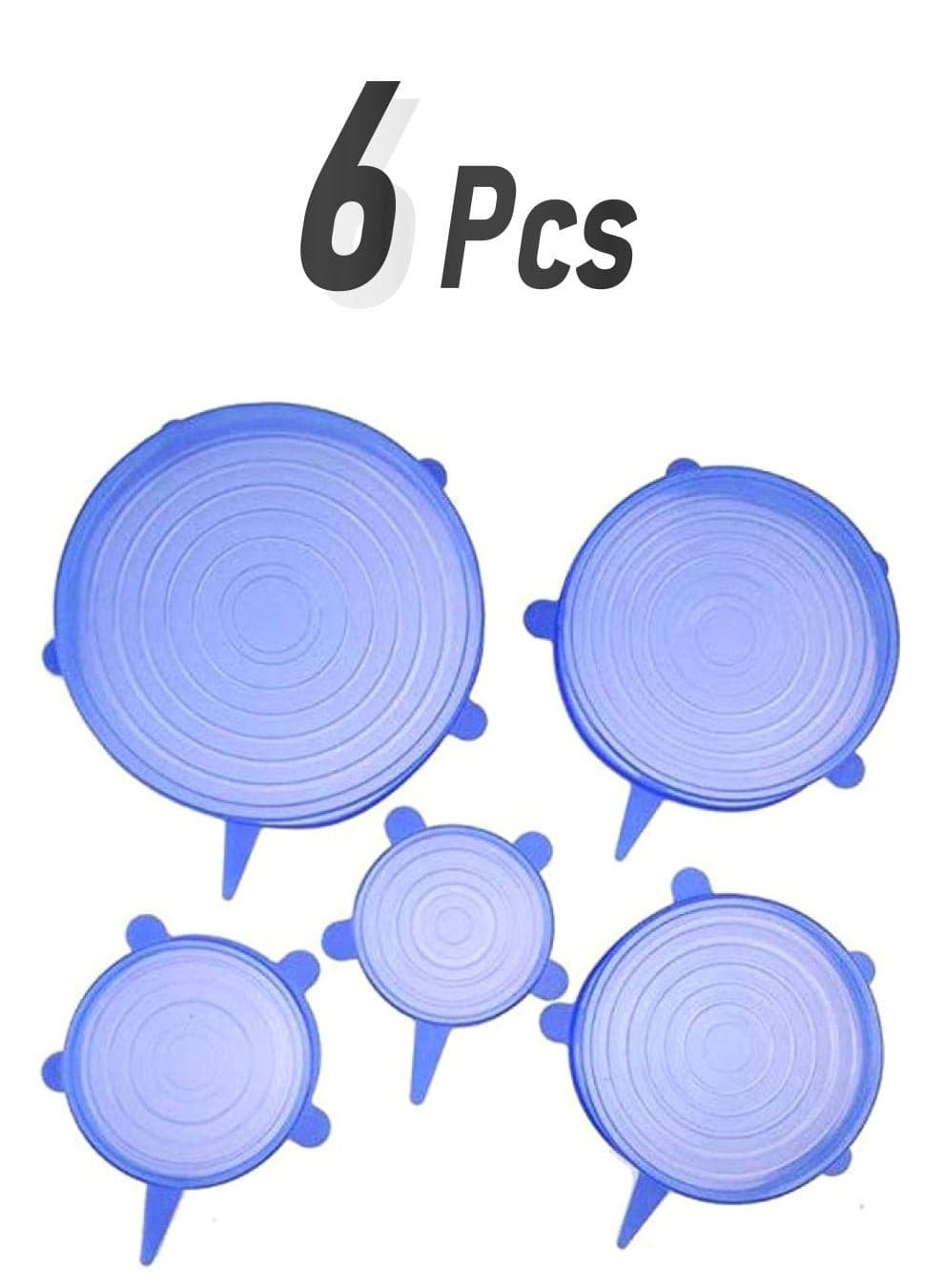 6-Piece Stretch Lids Blue 6-Piece