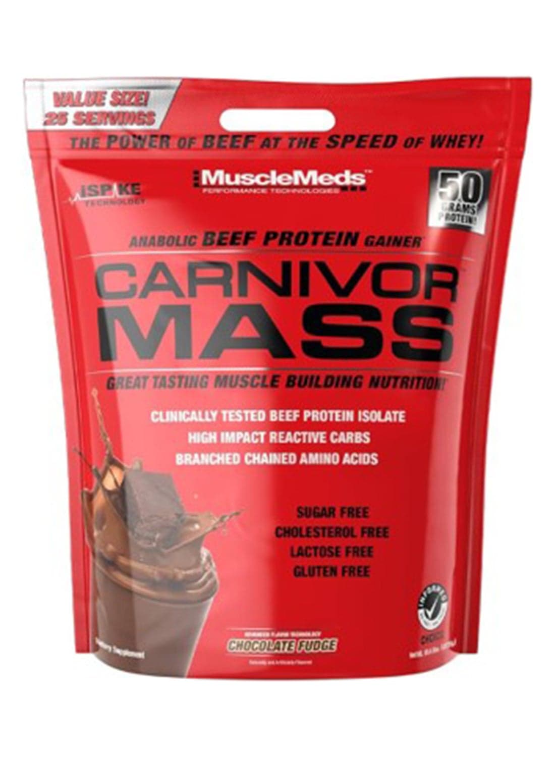 Anabolic Beef Protein Gainer, Carnivor Mass, Chocolate Fudge, 10.4 Lbs