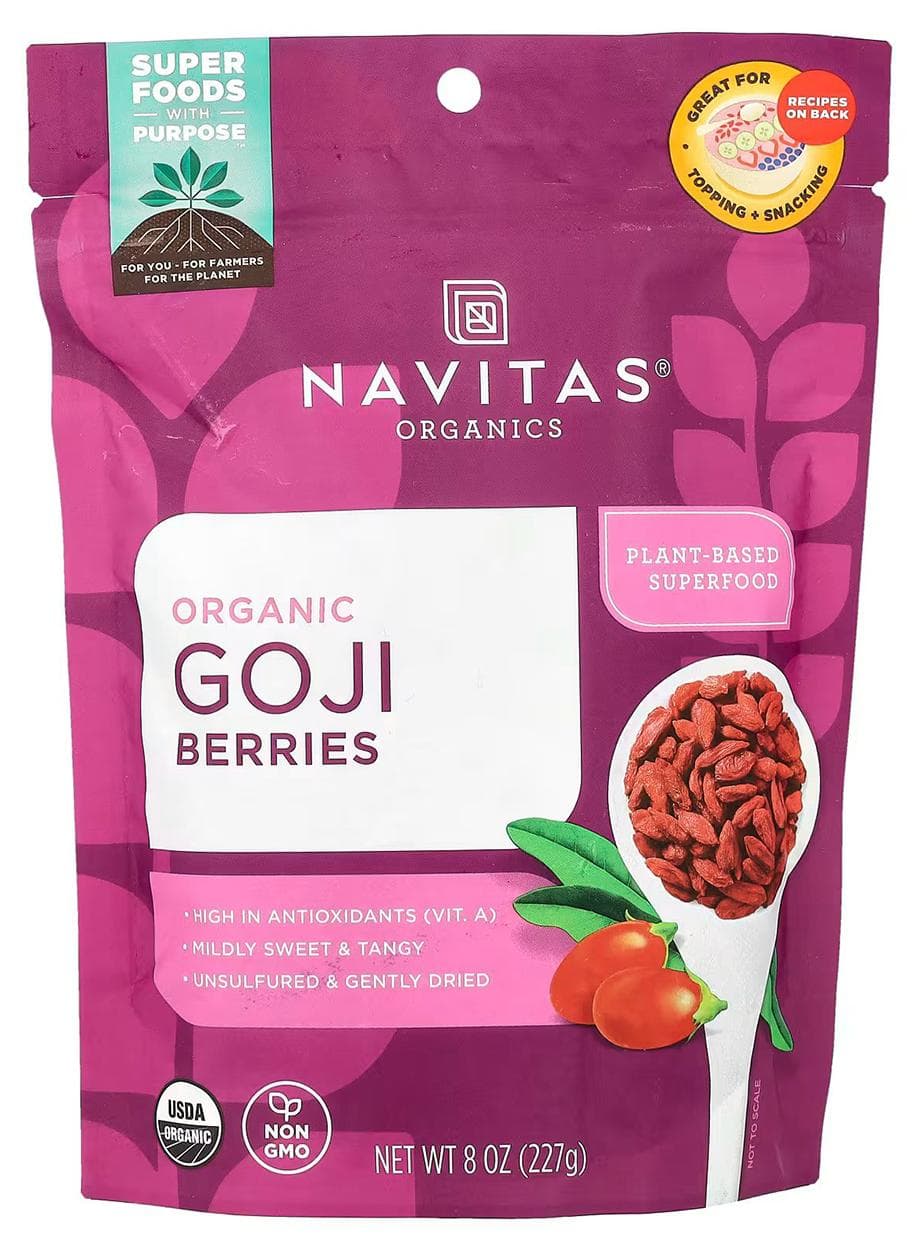 Organic Goji Berries Plant-Based Superfood 8 O