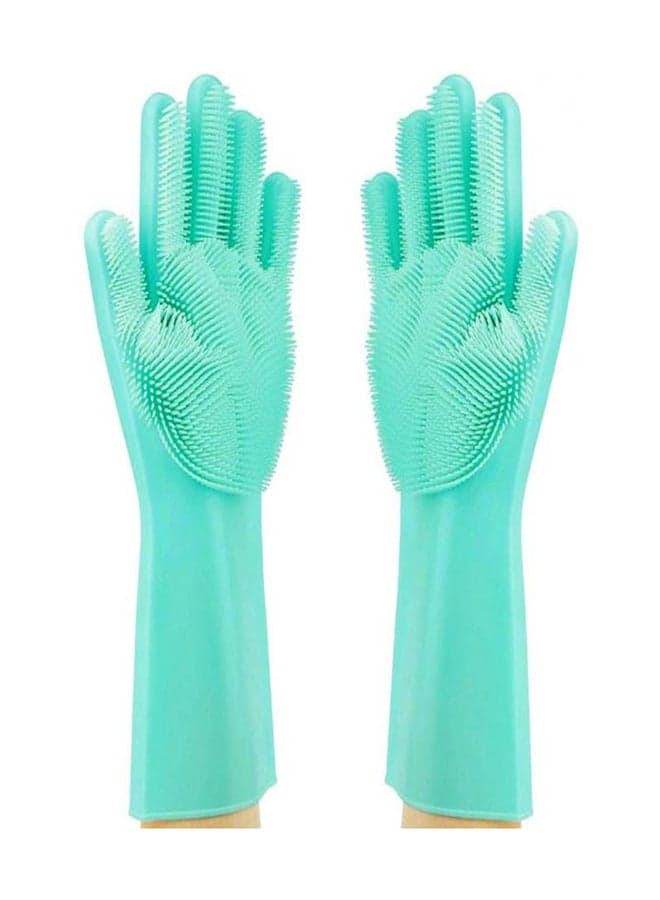 1 Pair of Dish Washing Cleaning Gloves Green