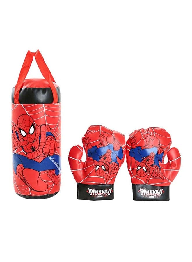 Exclusive Spiderman Boxing Punching Bag Kit With 2 Gloves Padded For Safety 15x38x15cm