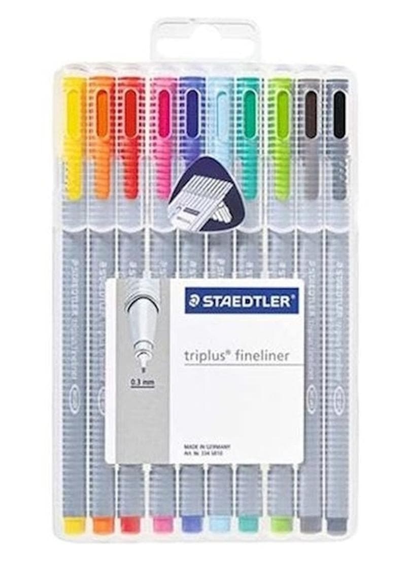 10-Piece Triplus Pen Set Multicolor