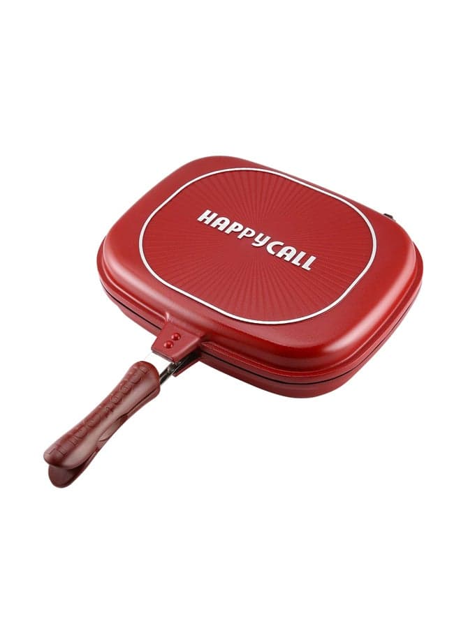 Double Side Grill Frying Pan Red 44x33.5x8.5cm