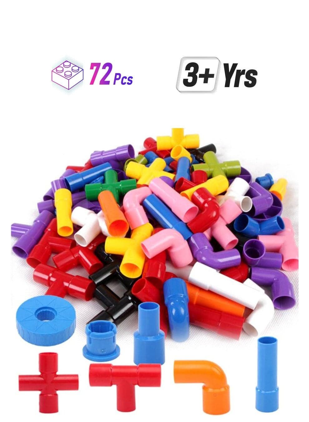 72-Piece Tube Block Set 72