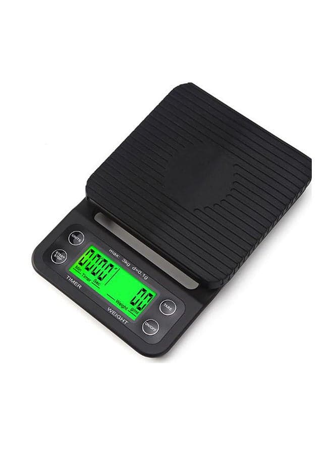 Electronic Weighing Coffee Scale Black 19.5 x 13.5 x 3cm
