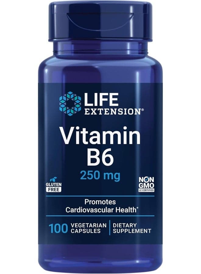 Vitamin B6, 250mg, 100 Vegetarian Capsules