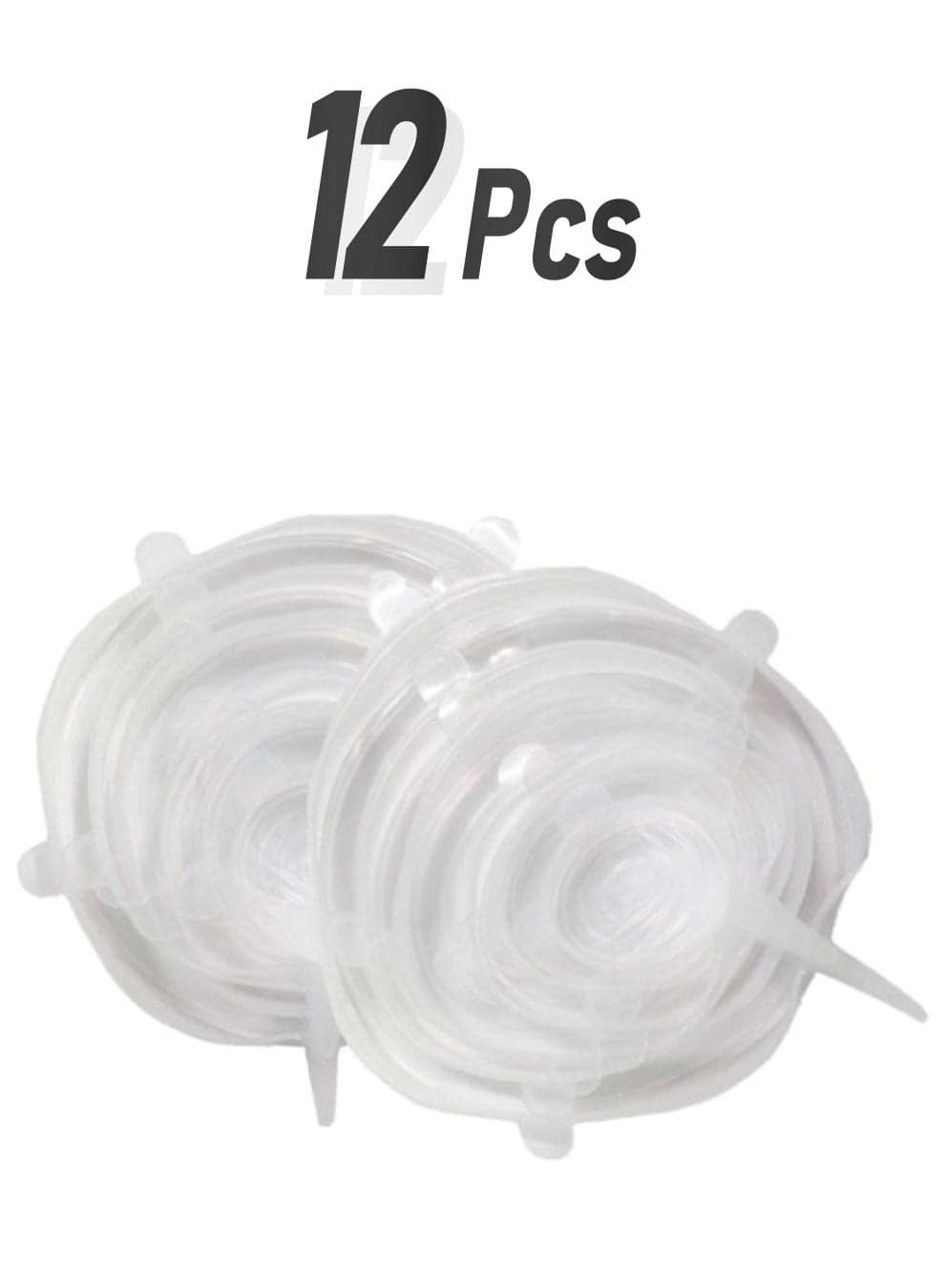 12-Piece Stretchable Food Storage Cover Lids Clear