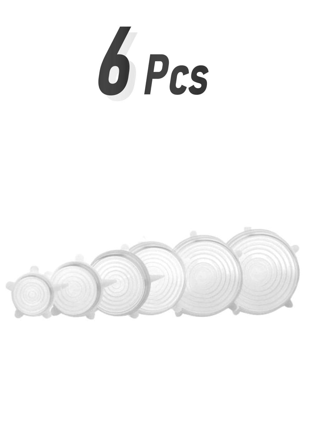 6-Piece Silicone Stretch Lids Clear