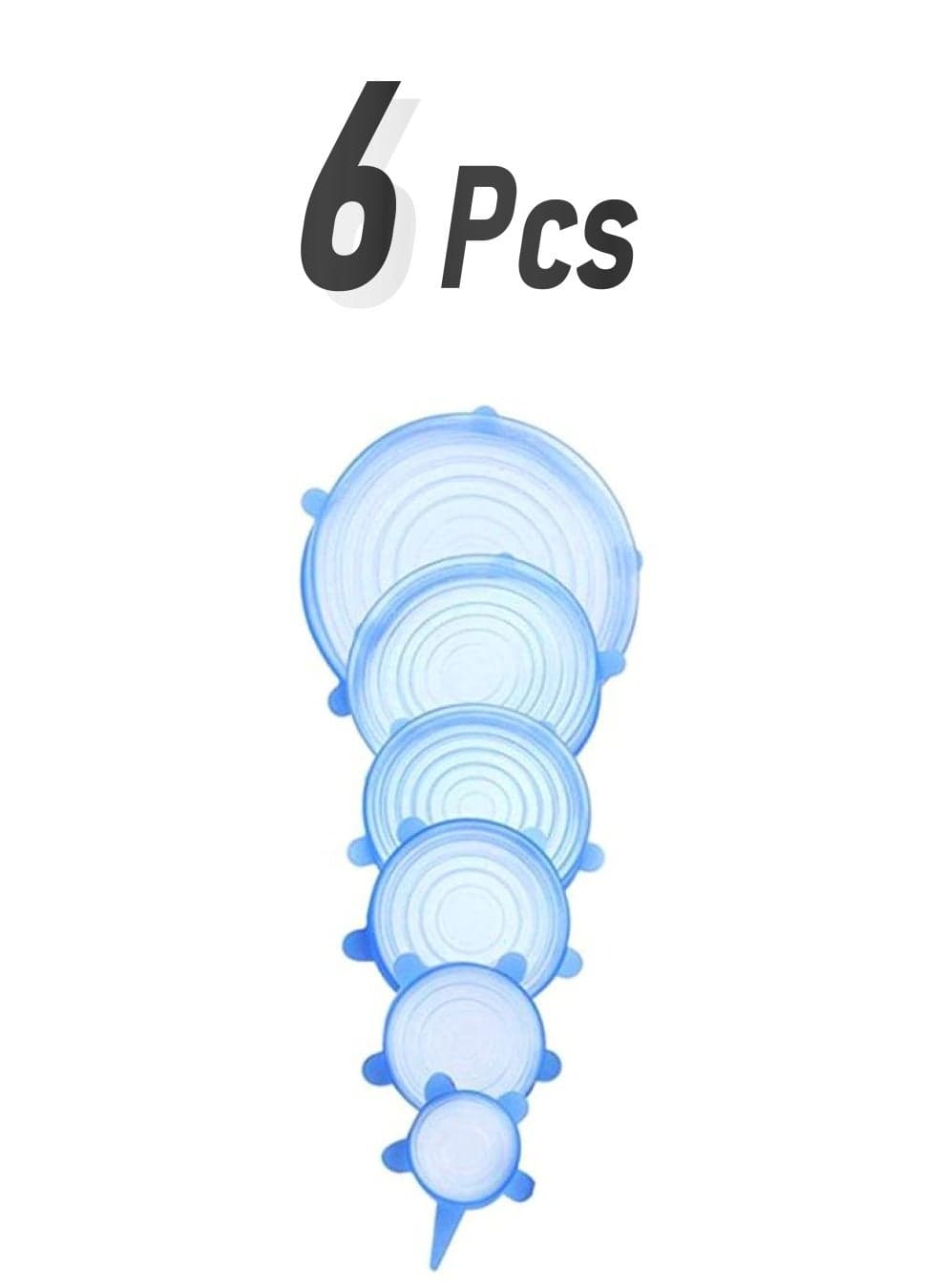 6-Piece Silicone Stretch Lids Blue 6-Piece
