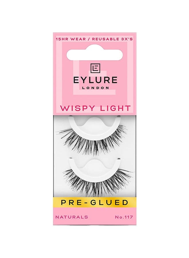 Pre Glued Lashes - Fluttery Light 117 Black